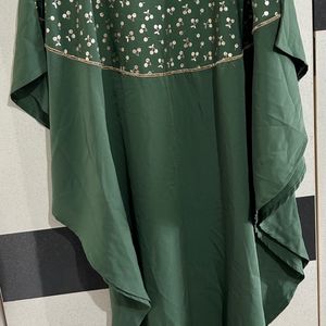 Geometric Yoke Design Crepe Kaftan