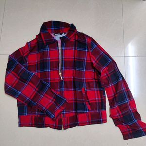 Checked Zipper Shirt