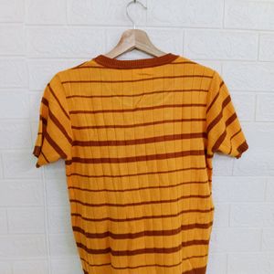 Acrylic Orange Block Print Tops