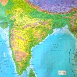 India Physical Map Chart