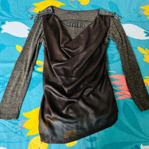 Designer Embellished Chocolate Brown Party Top