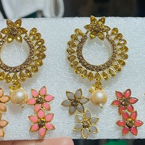 Party Wear Earring With Multicolour Tops