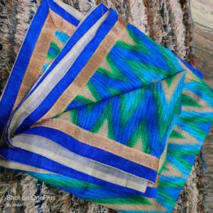 Beautiful Blue Golden Green Dupatta