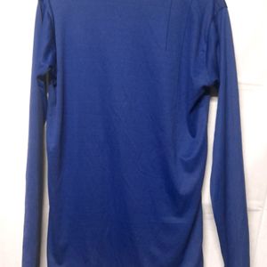 Men Tshirt Full Sleeve Round Neck Solid Blue