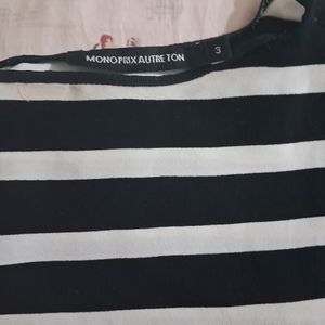 Black And White Striped Top