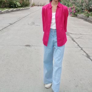 Fuschia Pink Colour Shirt For Women