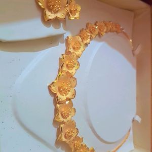 design flower one gram gold , polish , jewellery