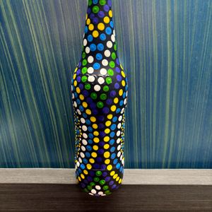 Handpainted Manadal Art Glass Bottles