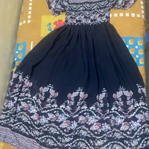 Navy Blue Floral Dress