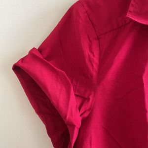 Red Formal Solid Shirt