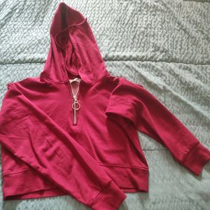 Maroon Crop Sweatshirt