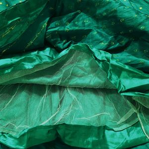 Green Fully Sequenced Skirt For Girls