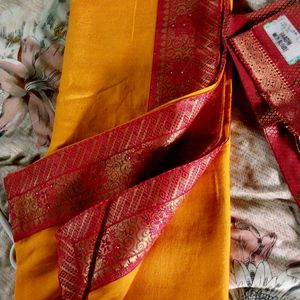 Linen Crepe Saree || Embroidery