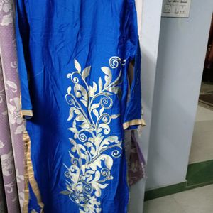 Royal Blue Embroidery Kurti