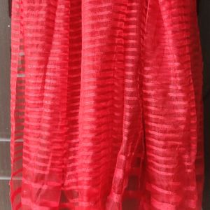 Red Striped Women Dupatta