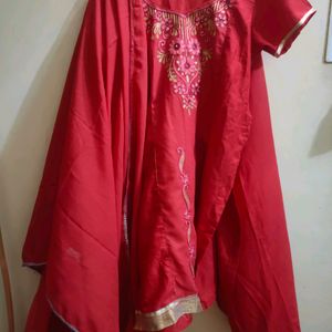 Red Kurti Set With Plazo