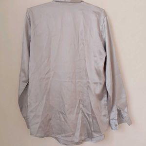 Grey Satin Shirt.