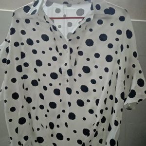 Polka dot..half shirt..with butterfly arms..