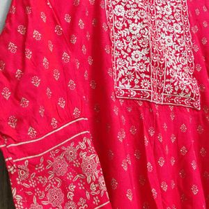 Beautiful Embroidered Red anarkali Suit