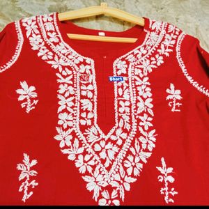 real Chikankari Short Kurta