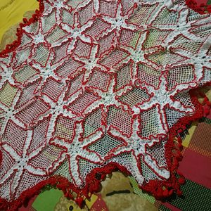 Vintage Handmade Crochet Table Cloth