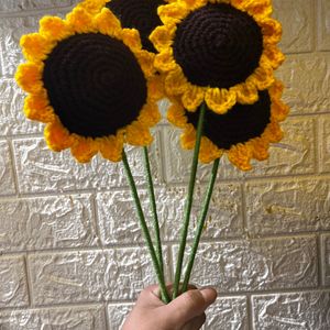 Crochet Big Sunflower For Vase