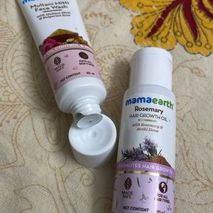 Mamaearth Facewash, Sunscreen & Hair Growth Oil