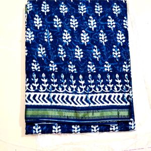 New Indigo Pure Cotton Saree 2