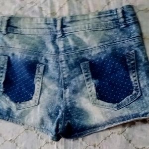 Denim Polka Dots Shorts