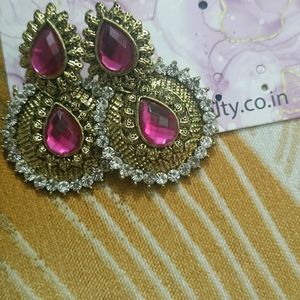 Pink Earrings For Party Wear💖
