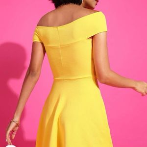 Women Off Shoulder Fit And Flare Dress