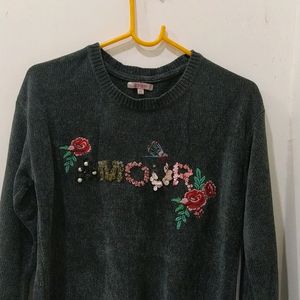 Ginger Embellished Round Neck Sweater/Cardigan