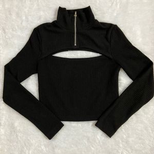 H&M Black Cutout Top