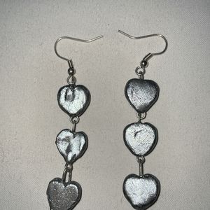 Heart Ear Rings Hanging