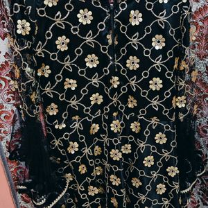 Black And Golden Lehenga