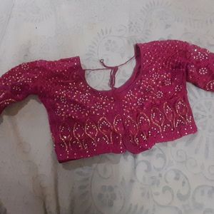 Stitched Pink Colour Blouse