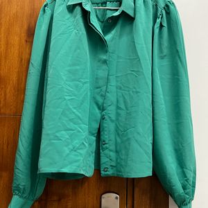 Green Satin Shirt