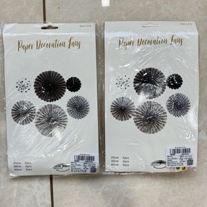 2 Paper Decoration Fans