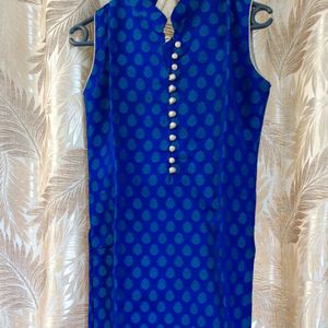 Beautiful brocade silk designer sleeveless kurti