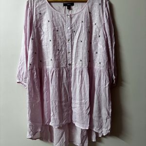 PLUS SIZE 5XL PINK COTTON TOP