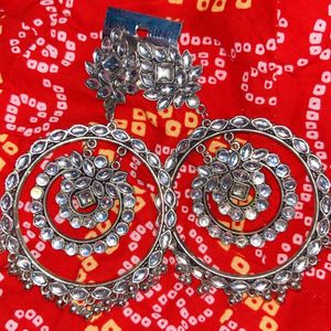 Two Silver Oxidised Earrings Combo