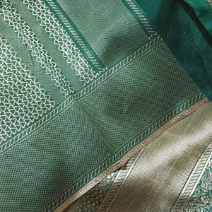 💥🆕️ Full Zari Work Green Silk Saree