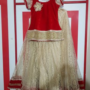 Girl's Net Stitched Lehenga Choli