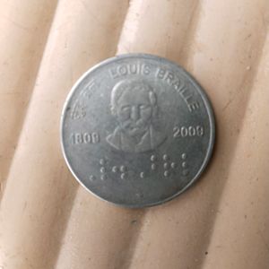 2 Rupees Louis Braille Coin