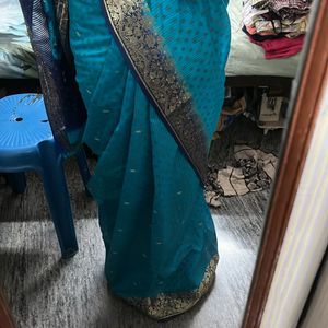 Saree With Blouse Blue