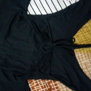 Cute Black top With Front & Back Adjustable Knot