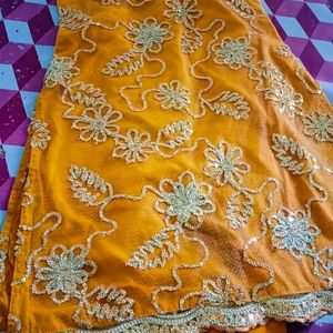 Yellow Heavy Embroidery Suit