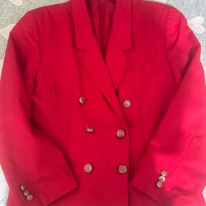 Red Cotton Blazer.