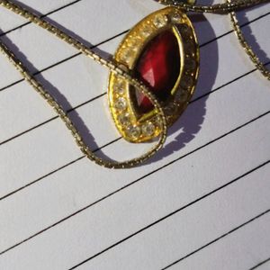 Dark Rose (Ruby) Pendant Chain Jewellery