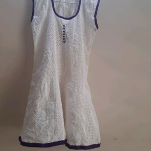 White Cotton  Kurti